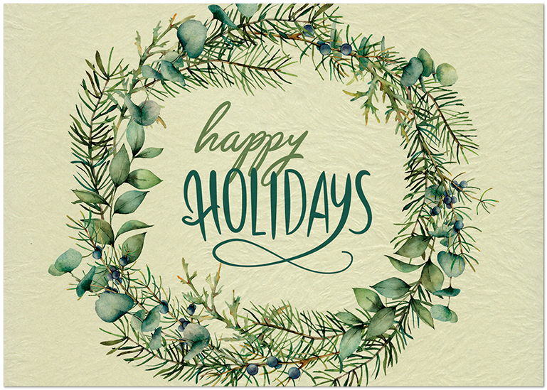Warm thoughts and best wishes for a happy holiday season. Organic Holidays H2839KW-AA